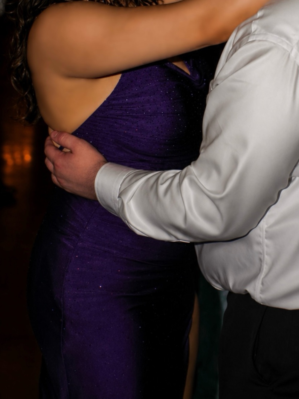 Purple Evening/Prom Dress with Rhinestone Detail